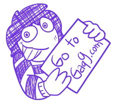 lunascape holding a sign that says go to gaq9.com, drawn by lucaslopes.